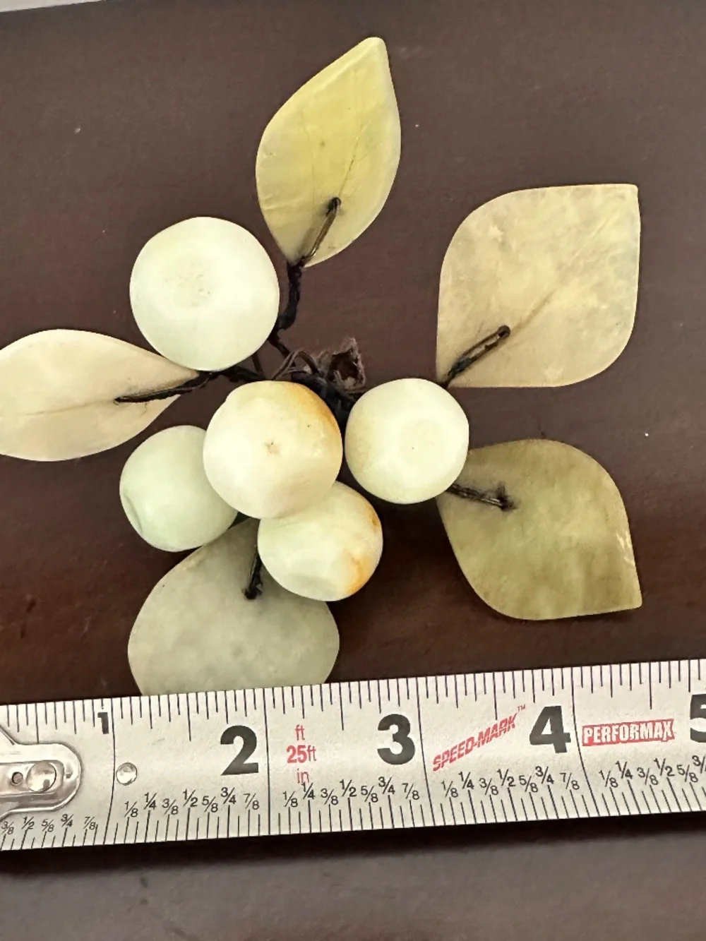 2 BUNCHES Of Vintage Green Onyx & Jade Stone Decorative Fruit